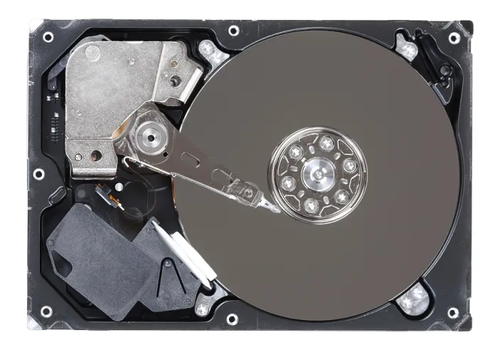 Framed Print : Hard Disk Close-up Print - Inside View Isolated on White Framed Print : Hard Disk Close-up Print - Inside View Isolated on White