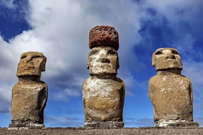Framed Print : Close-up of Moai Statues Print, Easter Island Framed Print : Close-up of Moai Statues Print, Easter Island