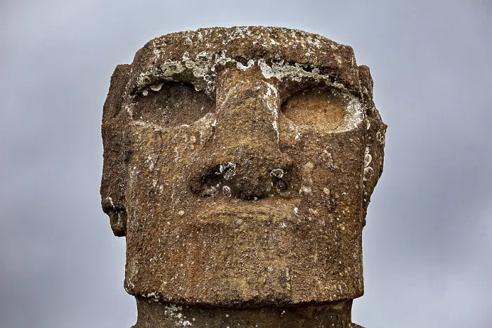 Framed Print : Close-up of a Moai Print, Easter Island Statue