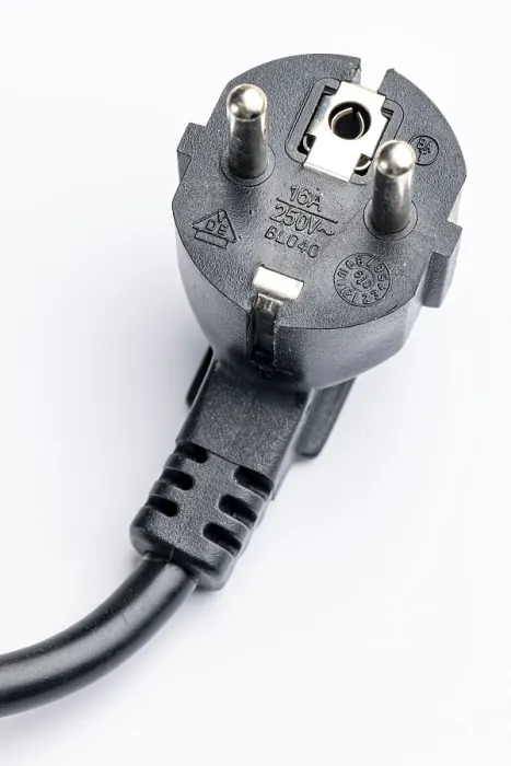 Framed Print : Close-up of a Schuko plug on white background Print Framed Print : Close-up of a Schuko plug on white background Print
