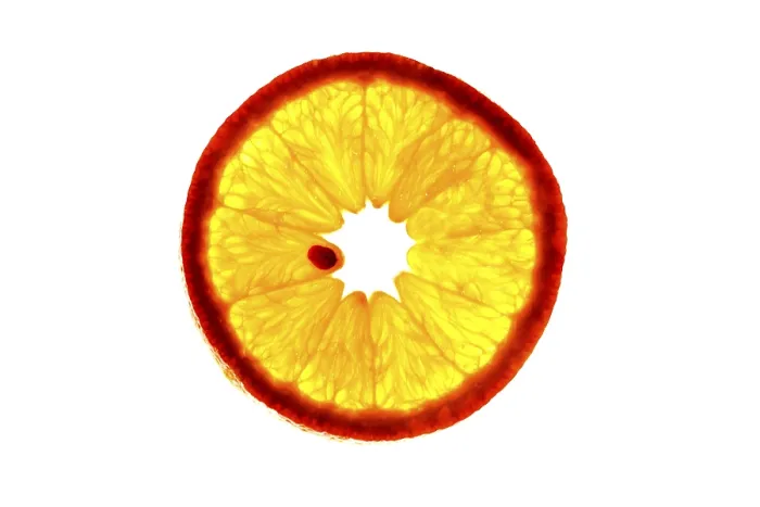 Framed Print : Close-up Print of Orange Slice in Backlight Framed Print : Close-up Print of Orange Slice in Backlight