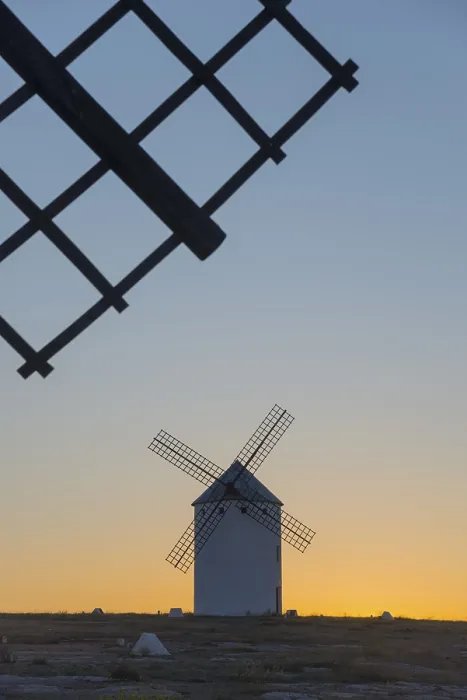 Framed Print : Close-up of a windmill at sunset Print, Campo de Criptana, Spain Framed Print : Close-up of a windmill at sunset Print, Campo de Criptana, Spain