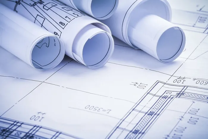 Framed Print : Very Close Up View of Rolled Blueprints Print Framed Print : Very Close Up View of Rolled Blueprints Print
