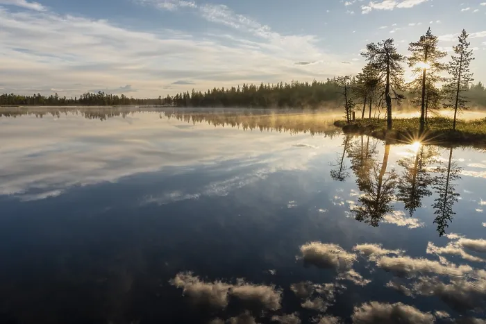 Framed Print : Cloud Reflection Print, Norrbotten, Lapland, Sweden Framed Print : Cloud Reflection Print, Norrbotten, Lapland, Sweden