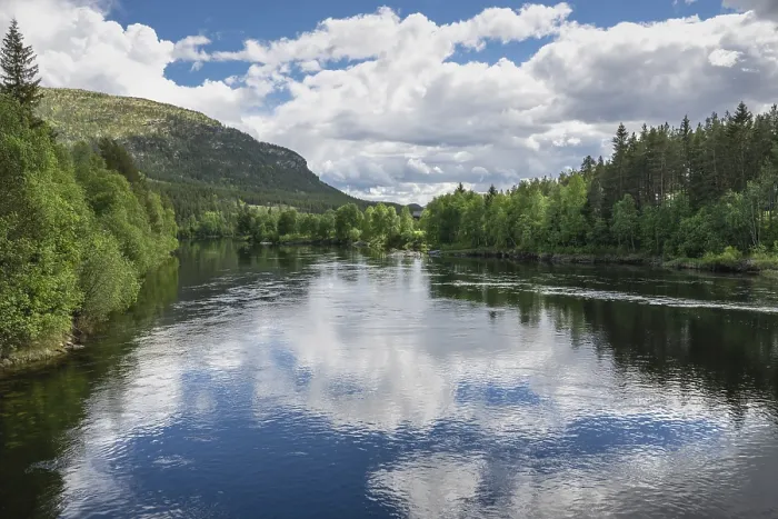 Framed Print : Cloud Reflection Print, River Glomma, Alvdal, Norway