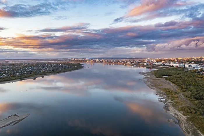 Framed Print : Cloud reflections on the Tom river print, Russia Framed Print : Cloud reflections on the Tom river print, Russia