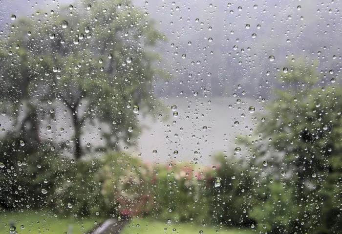 Framed Print : Cloudburst Rain Print, Seen Through Window Pane Framed Print : Cloudburst Rain Print, Seen Through Window Pane