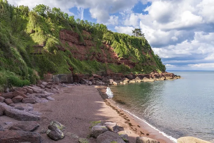 Framed Print : Clouds over the beach in Maidencombe, Torbay Print Framed Print : Clouds over the beach in Maidencombe, Torbay Print
