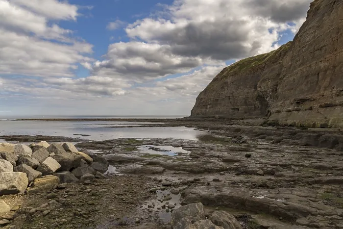 Framed Print : Clouds over Staithes Cliffs Print, North Yorkshire, UK Framed Print : Clouds over Staithes Cliffs Print, North Yorkshire, UK
