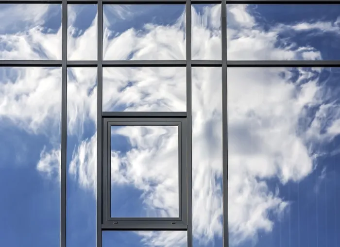 Framed Print : Clouds Reflected in House Facade Print Framed Print : Clouds Reflected in House Facade Print
