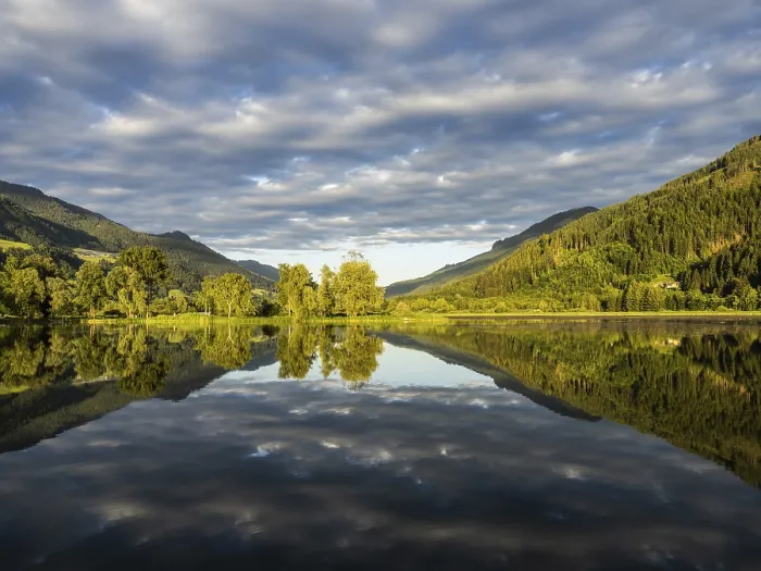 Framed Print : Clouds are reflected in the lake Print, Gaishorn am See, Austria Framed Print : Clouds are reflected in the lake Print, Gaishorn am See, Austria