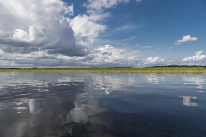 Framed Print : Clouds reflected in Lake Paijanne print, Finland Framed Print : Clouds reflected in Lake Paijanne print, Finland