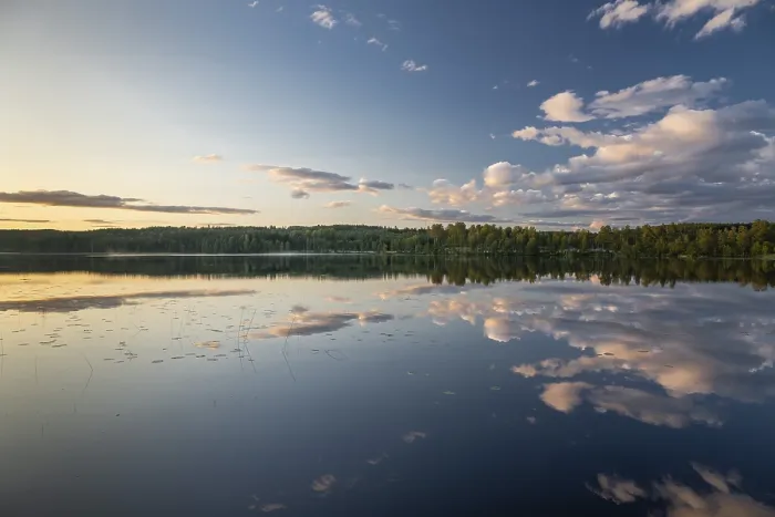 Framed Print : Clouds reflected on water Print, Sweden Framed Print : Clouds reflected on water Print, Sweden