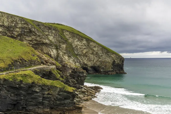 Framed Print : Clouds over Trebarwith Beach Print, Cornwall, England Framed Print : Clouds over Trebarwith Beach Print, Cornwall, England