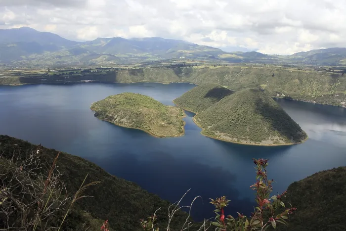 Framed Print : Clouds and Shadows on Lake Cuicocha Print Framed Print : Clouds and Shadows on Lake Cuicocha Print