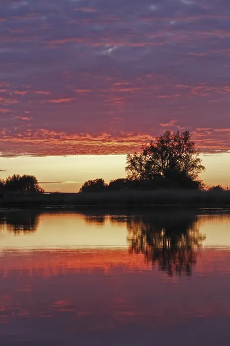 Framed Print : Clouds in Sunset with River Reflection Print, Germany Framed Print : Clouds in Sunset with River Reflection Print, Germany
