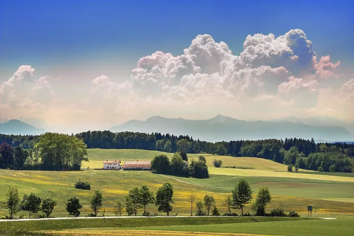Framed Print : Cluster clouds (Cumulus) over Alpine range Print, Bavaria, Germany Framed Print : Cluster clouds (Cumulus) over Alpine range Print, Bavaria, Germany