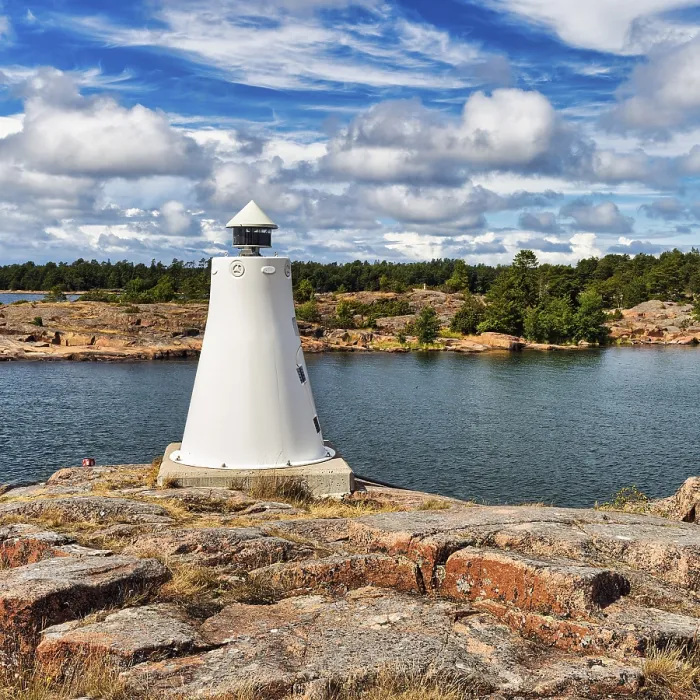 Framed Print : Aland Islands Coastline Print with Lighthouse Framed Print : Aland Islands Coastline Print with Lighthouse
