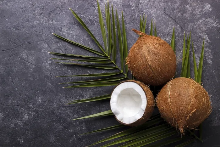 Framed Print : Coconut Print on Rustic Black Background Framed Print : Coconut Print on Rustic Black Background