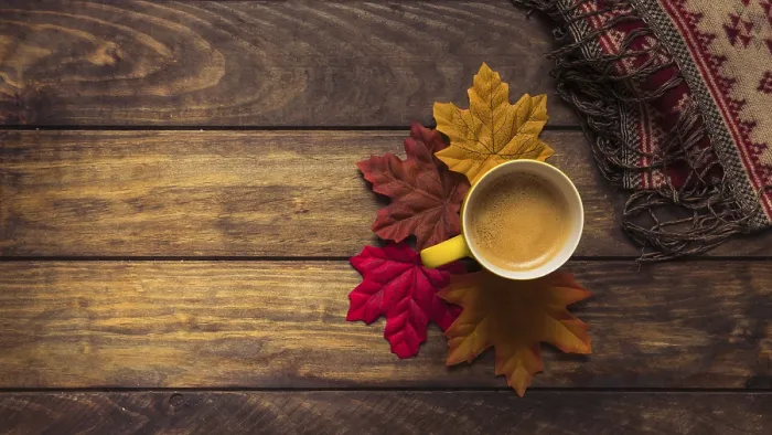 Framed Print : Coffee Autumn Maple Leaves Print Framed Print : Coffee Autumn Maple Leaves Print