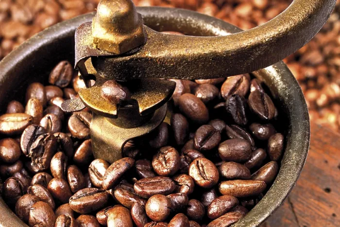 Framed Print : Coffee Beans in a Coffee Mill Print Framed Print : Coffee Beans in a Coffee Mill Print
