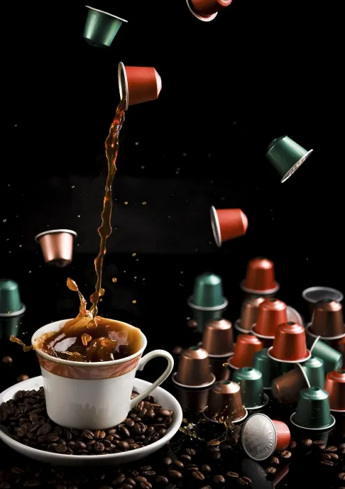 Framed Print : Coffee Flow Print: Floating Capsule Framed Print : Coffee Flow Print: Floating Capsule