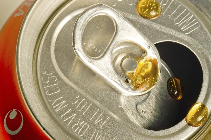 Framed Print : A Cola Drip Print on a Soft Drink Can