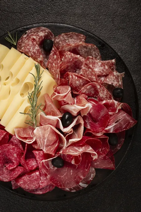 Framed Print : Cold Cuts and Cheese Print, Top View Framed Print : Cold Cuts and Cheese Print, Top View