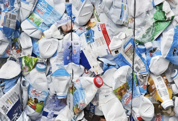 Framed Print : Collected Plastics for Recycling Print Framed Print : Collected Plastics for Recycling Print