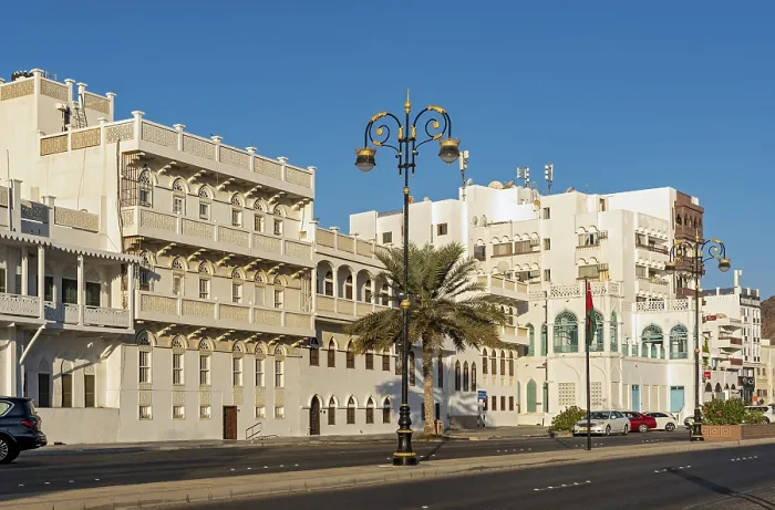 Framed Print : Muttrah Corniche Colonial Architecture Print, Muscat, Oman Framed Print : Muttrah Corniche Colonial Architecture Print, Muscat, Oman