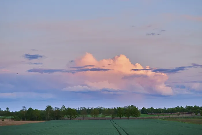 Framed Print : Colored Clouds at Sunset Print, Upper Palatinate, Bavaria Framed Print : Colored Clouds at Sunset Print, Upper Palatinate, Bavaria