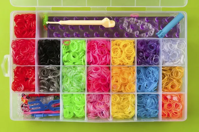 Framed Print : Colored Gum for Weaving in Plastic Box Print Framed Print : Colored Gum for Weaving in Plastic Box Print