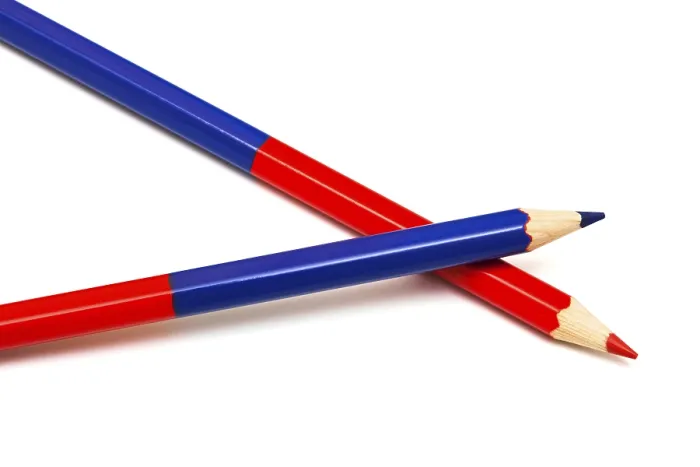 Framed Print : Two Colored Pencils on White Print Framed Print : Two Colored Pencils on White Print