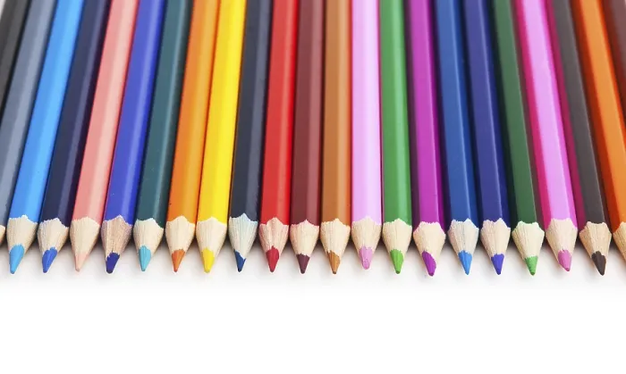 Framed Print : Colored Pencils Print - Isolated on White Background Framed Print : Colored Pencils Print - Isolated on White Background