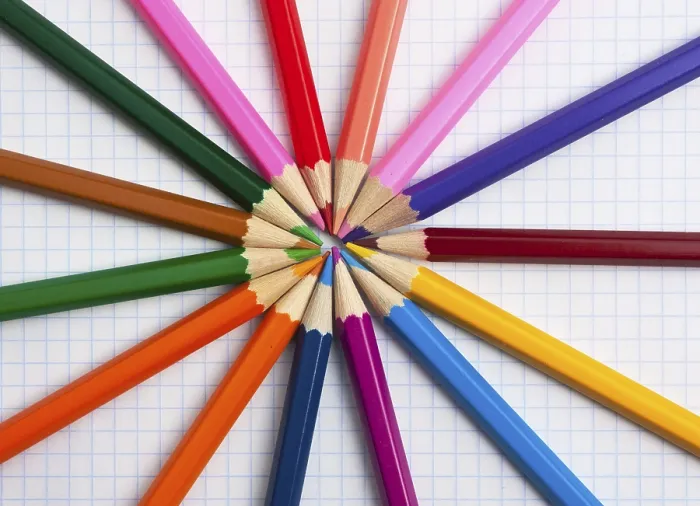 Framed Print : Colored Pencils in a School Notebook Print Framed Print : Colored Pencils in a School Notebook Print