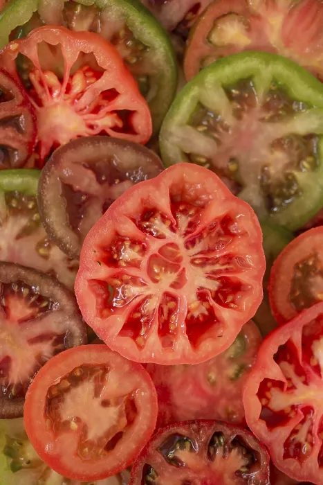 Framed Print : Colorful Sliced Tomatoes Print Framed Print : Colorful Sliced Tomatoes Print
