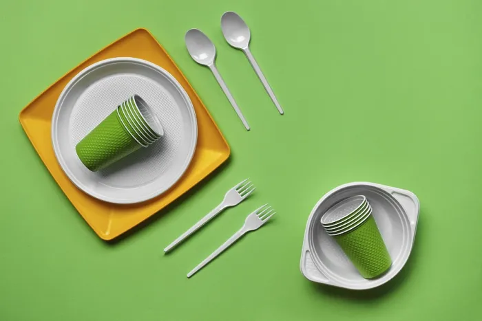 Framed Print : Colorful Plastic Disposable Tableware Print Framed Print : Colorful Plastic Disposable Tableware Print