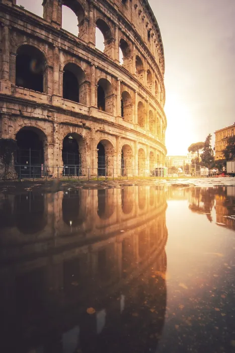 Framed Print : The Colosseum Print: Sunrise Reflection, Rome Framed Print : The Colosseum Print: Sunrise Reflection, Rome