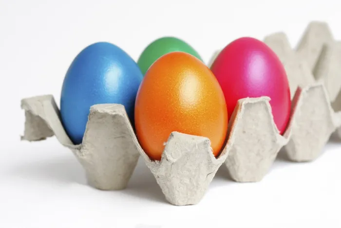 Framed Print : Coloured Eggs in an Egg Carton Print Framed Print : Coloured Eggs in an Egg Carton Print