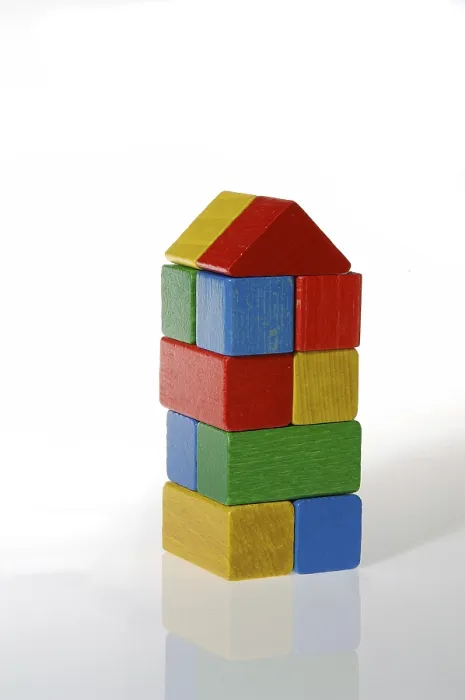 Framed Print : Colourful Building Blocks Tower Print Framed Print : Colourful Building Blocks Tower Print