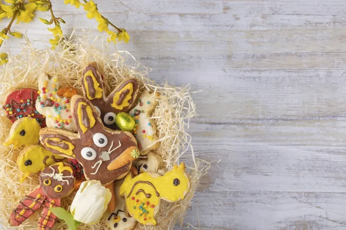 Framed Print : Colourful Easter Biscuits in Nest Print Framed Print : Colourful Easter Biscuits in Nest Print
