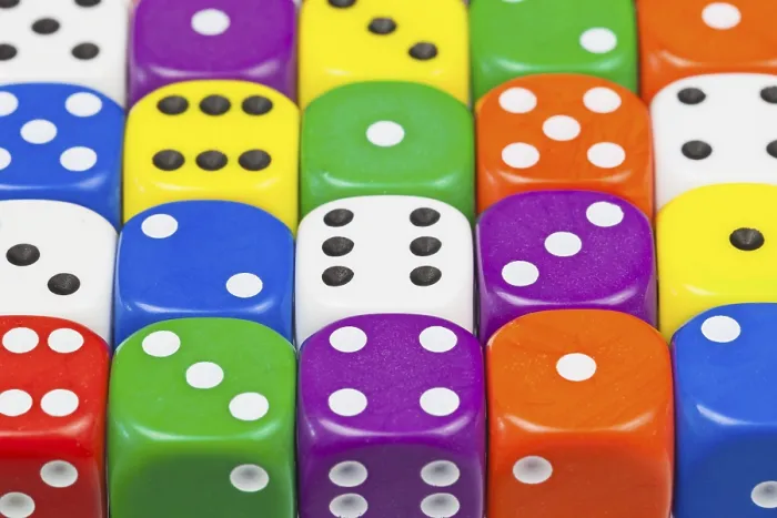 Framed Print : Colourful Dice Print Framed Print : Colourful Dice Print