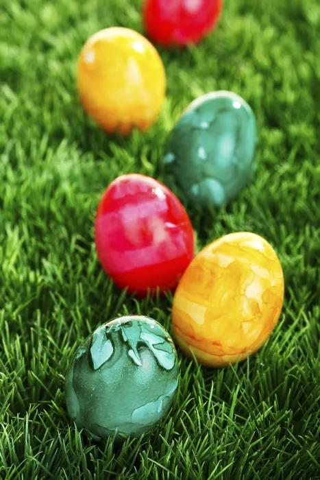 Framed Print : Colourful Easter Eggs on a Lawn Print Framed Print : Colourful Easter Eggs on a Lawn Print