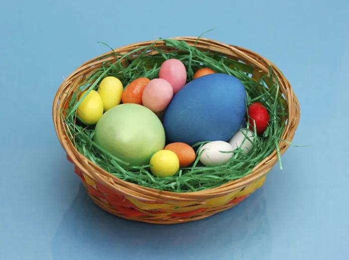 Framed Print : Colourful Easter Eggs Print - Basket Collection Framed Print : Colourful Easter Eggs Print - Basket Collection
