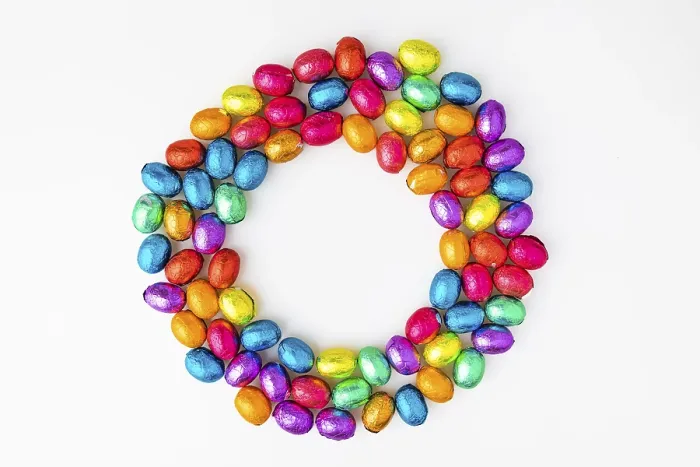 Framed Print : Colourful Easter Sweets in a Circle Print Framed Print : Colourful Easter Sweets in a Circle Print