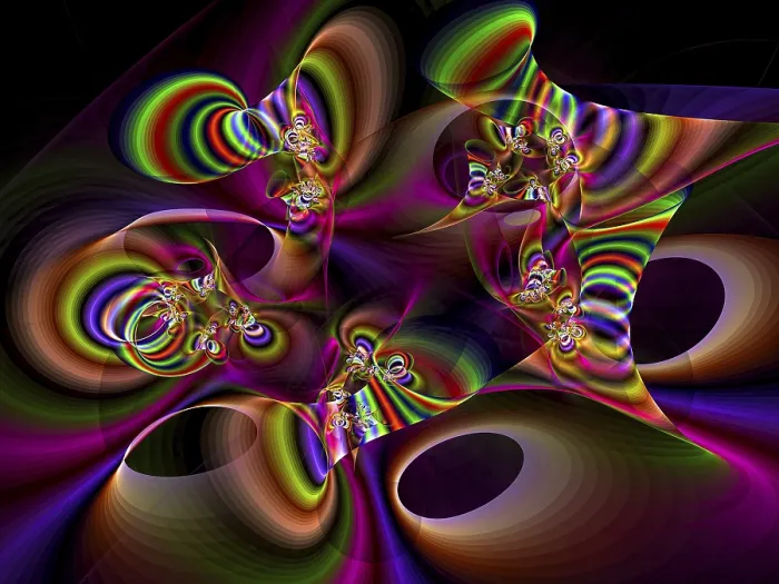 Framed Print : Colourful Fractal Background Print - Distorted Pipe Design