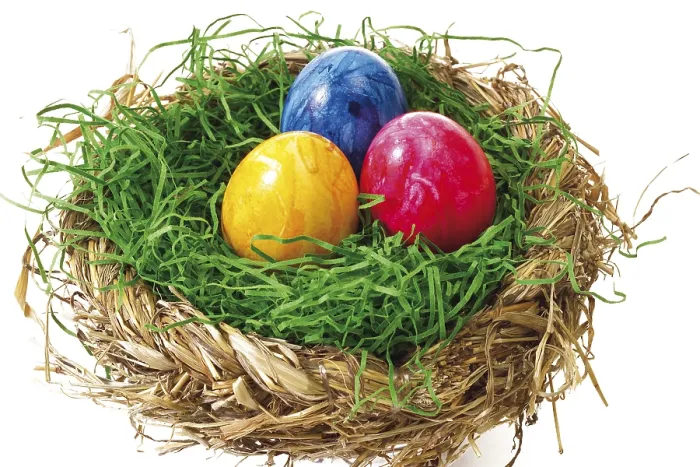 Framed Print : Colourful Painted Easter Eggs in a Nest Print Framed Print : Colourful Painted Easter Eggs in a Nest Print