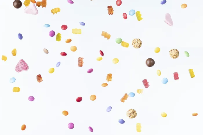Framed Print : Colourful Sweets Print Against White Background Framed Print : Colourful Sweets Print Against White Background