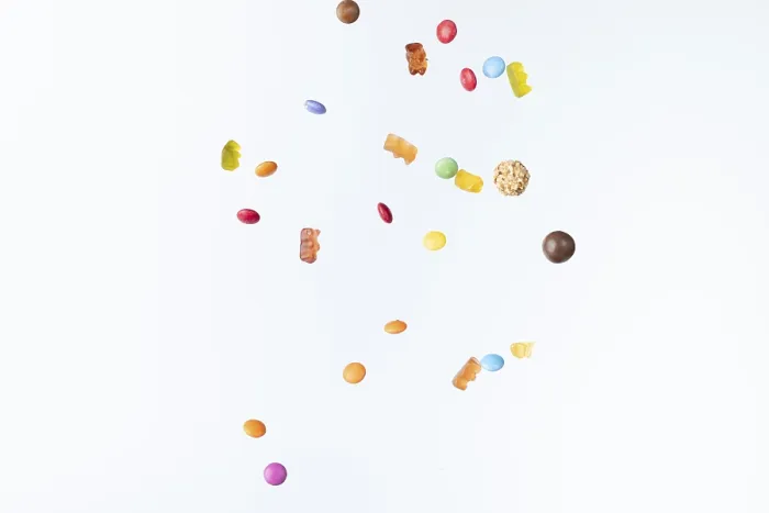 Framed Print : Colourful Sweets Print Against White Background Framed Print : Colourful Sweets Print Against White Background