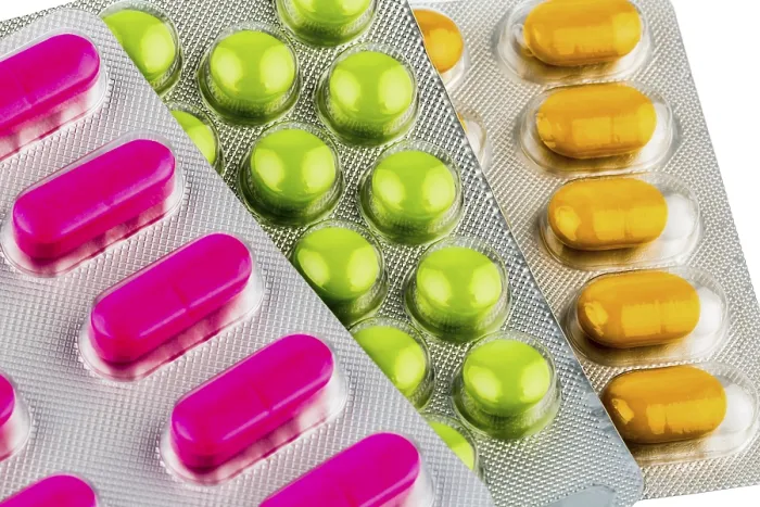 Framed Print : Colourful Tablets in Blister Pack Print Framed Print : Colourful Tablets in Blister Pack Print